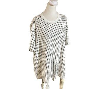 NWT Polka Dot Oversized T-Shirt By Fielder In Black & White Size XL